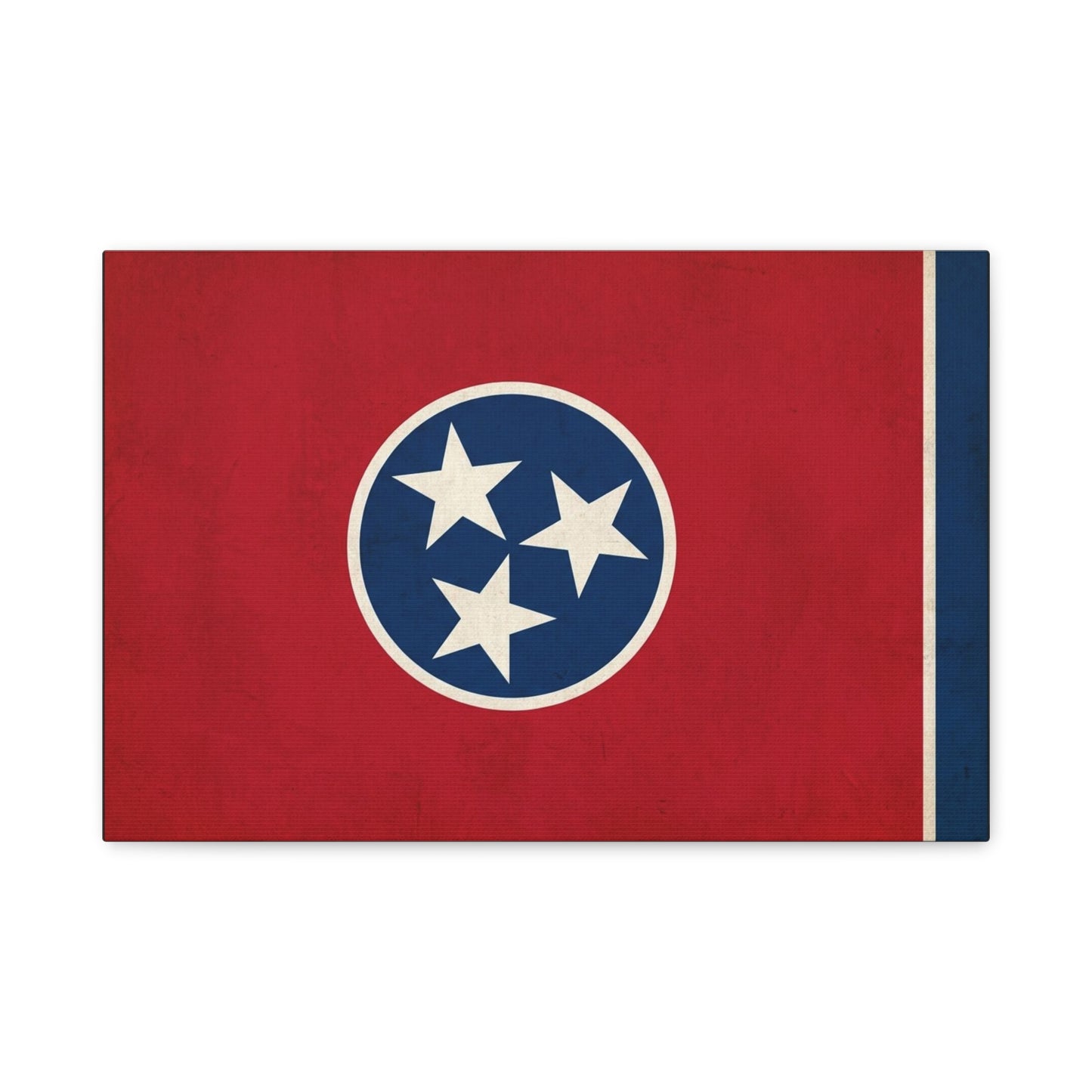 Tennessee State Flag Canvas Wall Art - Vintage Red Blue Tri Star Print - Patriotic Rustic Decor - Living Room Wall Decor, Office Accent - Bedroom Home Decoration - Bedroom Home Decoration