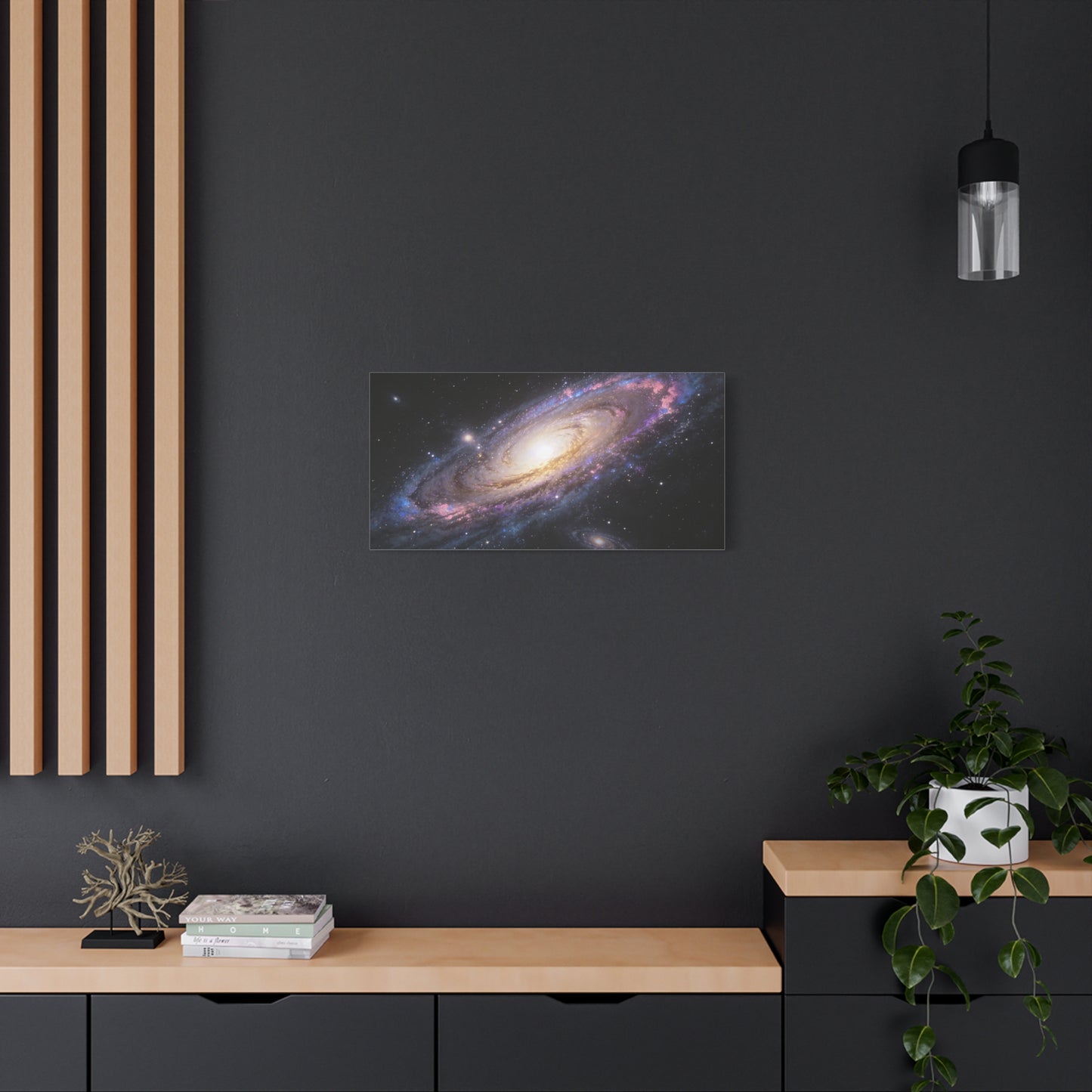 Spiral Galaxy Canvas Wall Art - Cosmic Space Print, Luminous Nebula Stars - Matte Cotton Canvas - Contemporary Celestial Style - Living Room Wall Decor, Office Art Accent - Bedroom Home Decoration