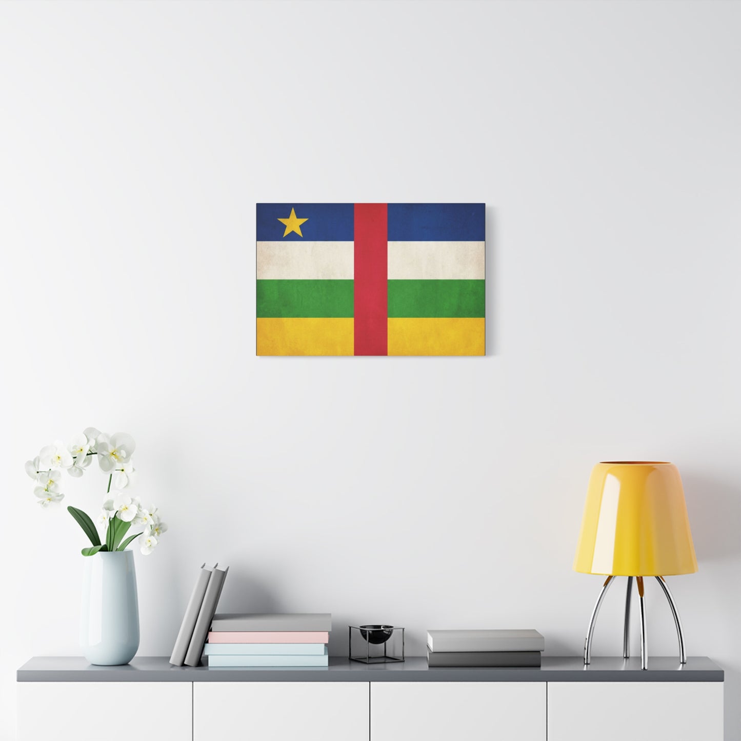 Central African Republic Flag Canvas Wall Art - Vintage National Pride Decor, Patriotic Color Block Print - Traditional Style - Living Room Wall Decor, Bedroom Home Decoration - Modern Farmhouse Style