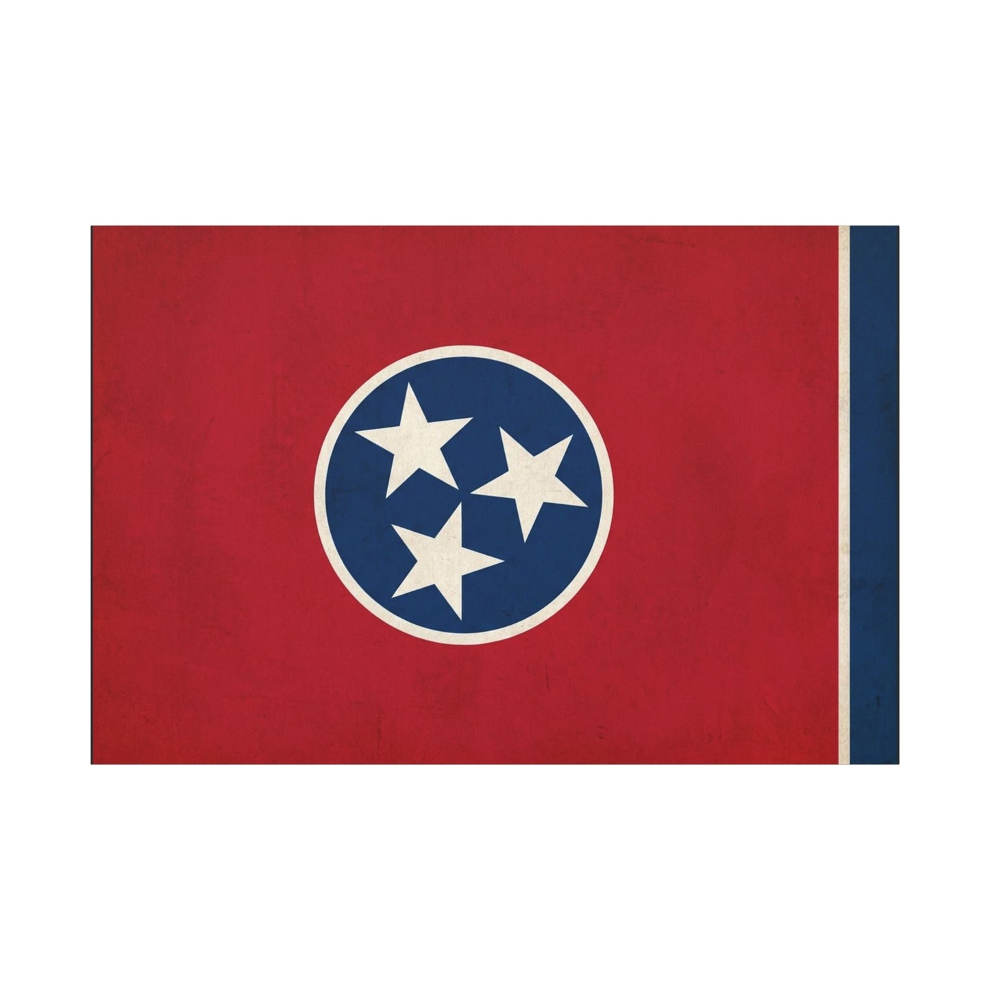 Tennessee State Flag Canvas Wall Art - Vintage Red Blue Tri Star Print - Patriotic Rustic Decor - Living Room Wall Decor, Office Accent - Bedroom Home Decoration - Bedroom Home Decoration