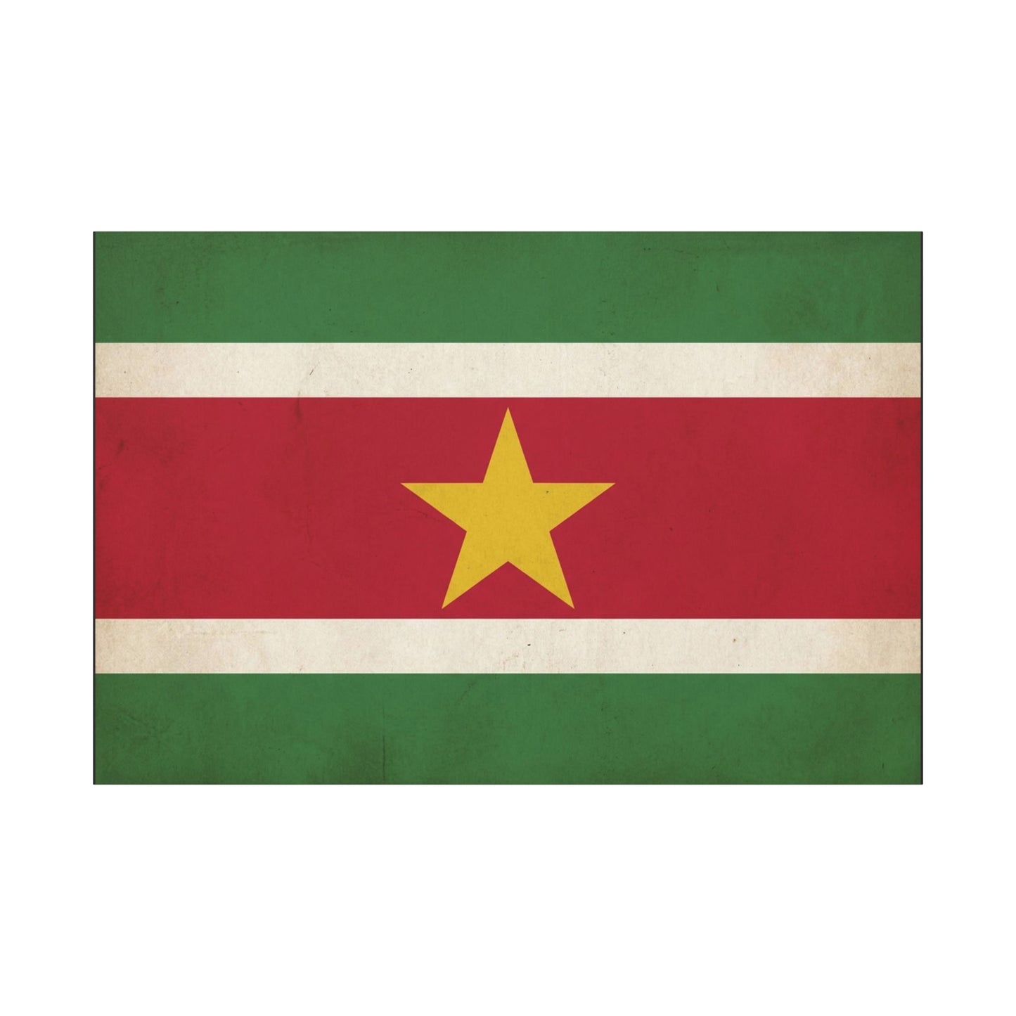 Suriname Flag Canvas Wall Art - Vintage Country Pride Decor, Retro National Banner Print - Green Red White Gold Star Design - Living Room Wall Decor - Bedroom Home Decoration - Bedroom Home Decoration
