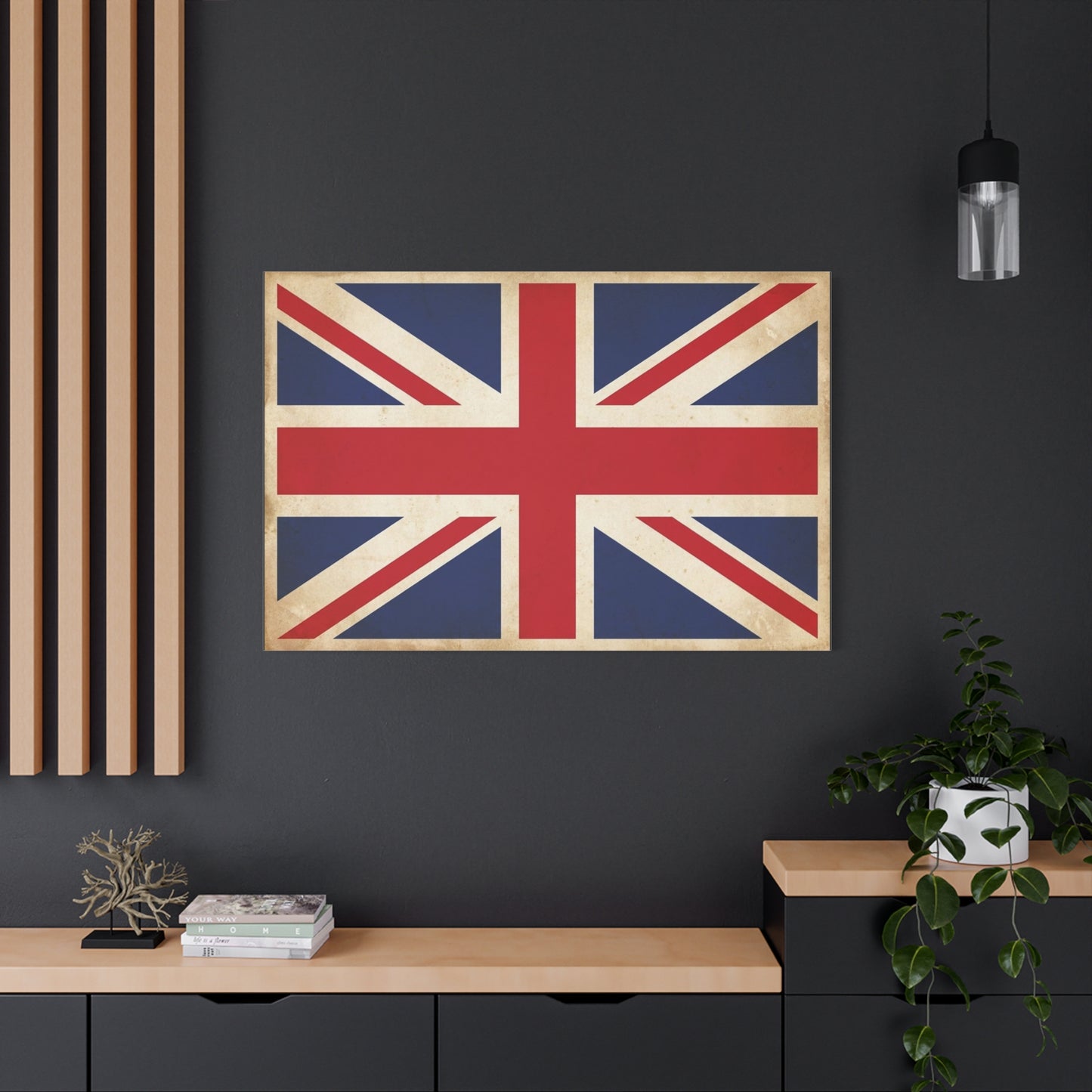 Vintage Union Jack Canvas Wall Art - Distressed British Flag Print, Retro Patriotic Decor - Matte Cotton Canvas - Traditional Style, Living Room Home Decoration, Office Accent - Living Room Wall Decor