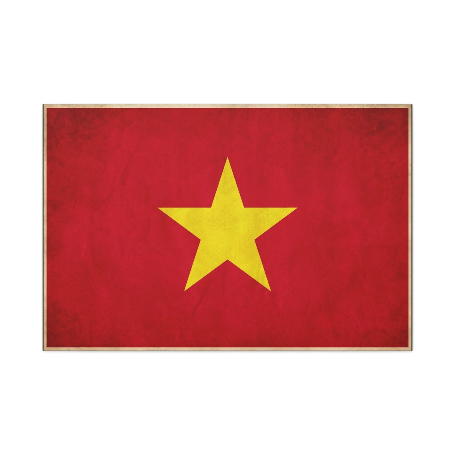 Vietnam Flag Canvas Wall Art - Red Field With Yellow Star Country Pride Decor - Vintage Style Cotton Print - Living Room Wall Decor, Bedroom Home Decoration, Office Art - Bedroom Home Decoration