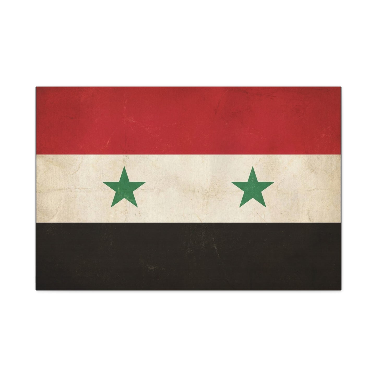 Syrian Flag Canvas Wall Art - Vintage Syria Flag Print, Distressed Patriotic Decor - Matte Canvas Wall Hanging - Living Room Home Decoration, Office Accent - Bedroom Home Decoration - Ready to Hang