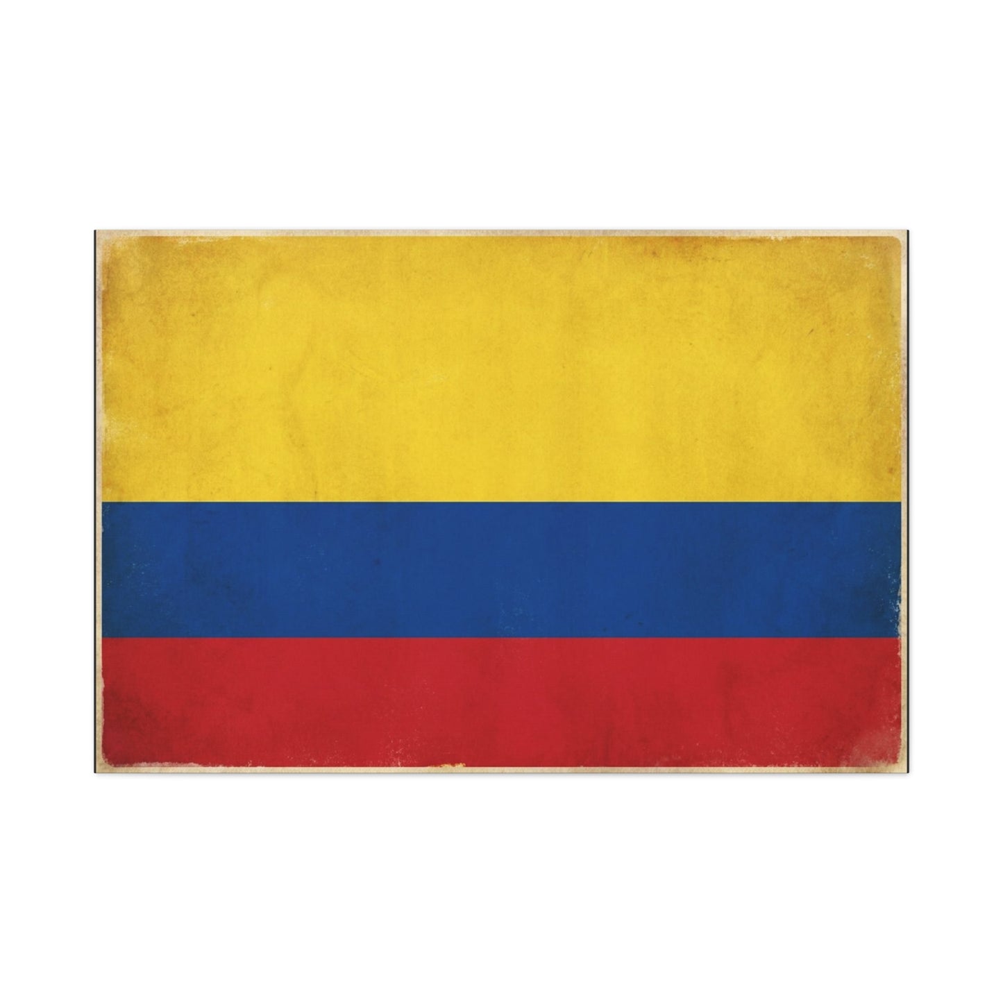 Colombia Flag Canvas Wall Art - Vintage Colombian Flag Print, Patriotic Rustic Decor - Matte Cotton Artwork - Living Room Home Decoration, Office Accent - Living Room Wall Decor - Ready to Hang