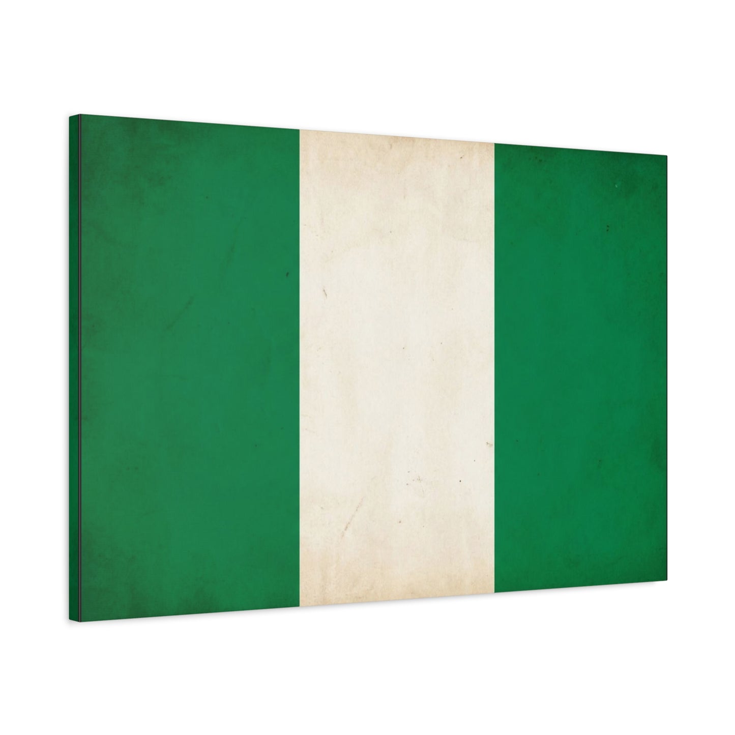 Nigeria Flag Canvas Wall Art - Vintage Green White Stripe National Print - Minimalist Patriotic Decor, Cotton Canvas Artwork, Living Room Wall Decor, Office Home Decoration - Bedroom Home Decoration