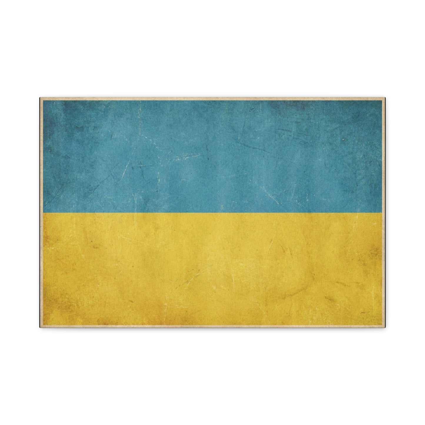 Ukraine Flag Canvas Wall Art - Blue And Yellow Distressed Country Print - Vintage Patriotic Decor, Matte Canvas Print - Living Room Wall Decor, Office Art - Bedroom Home Decoration - Ready to Hang