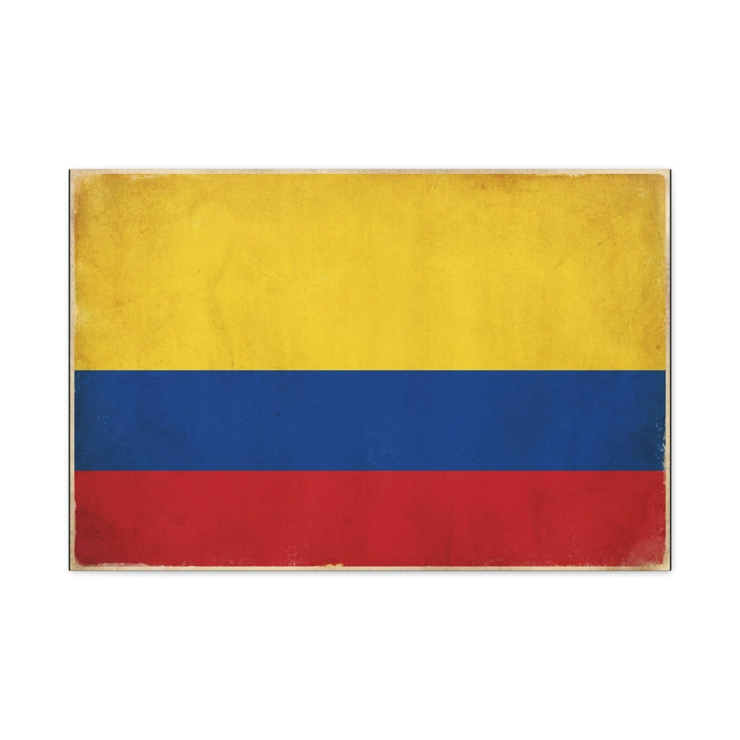 Colombia Flag Canvas Wall Art - Vintage Colombian Flag Print, Patriotic Rustic Decor - Matte Cotton Artwork - Living Room Home Decoration, Office Accent - Living Room Wall Decor - Ready to Hang