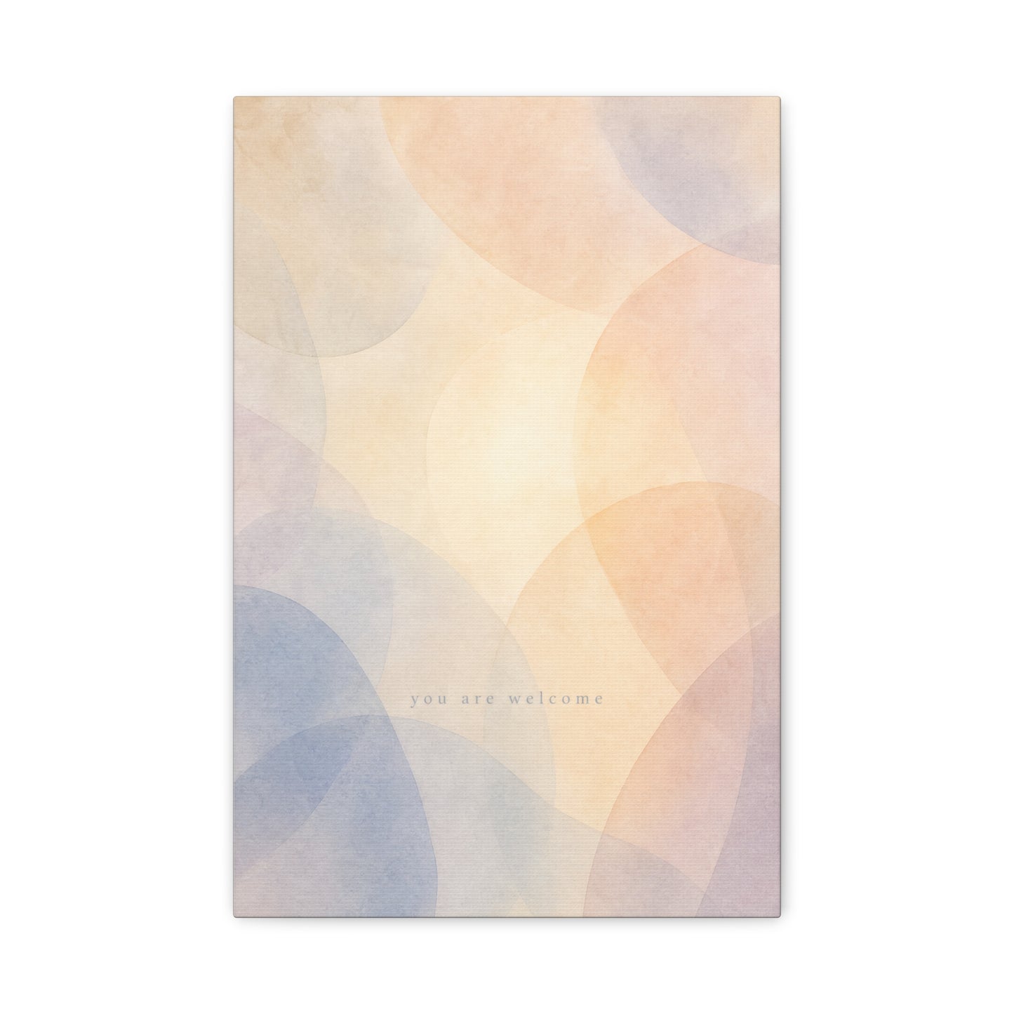 "You Are Welcome" Abstract Canvas Wall Art - Pastel Geometric Arches, Minimalist Modern Wall Decor - Soft Peach Blue Neutral Home Decoration - Bedroom Living Room Office Accent - Ready to Hang