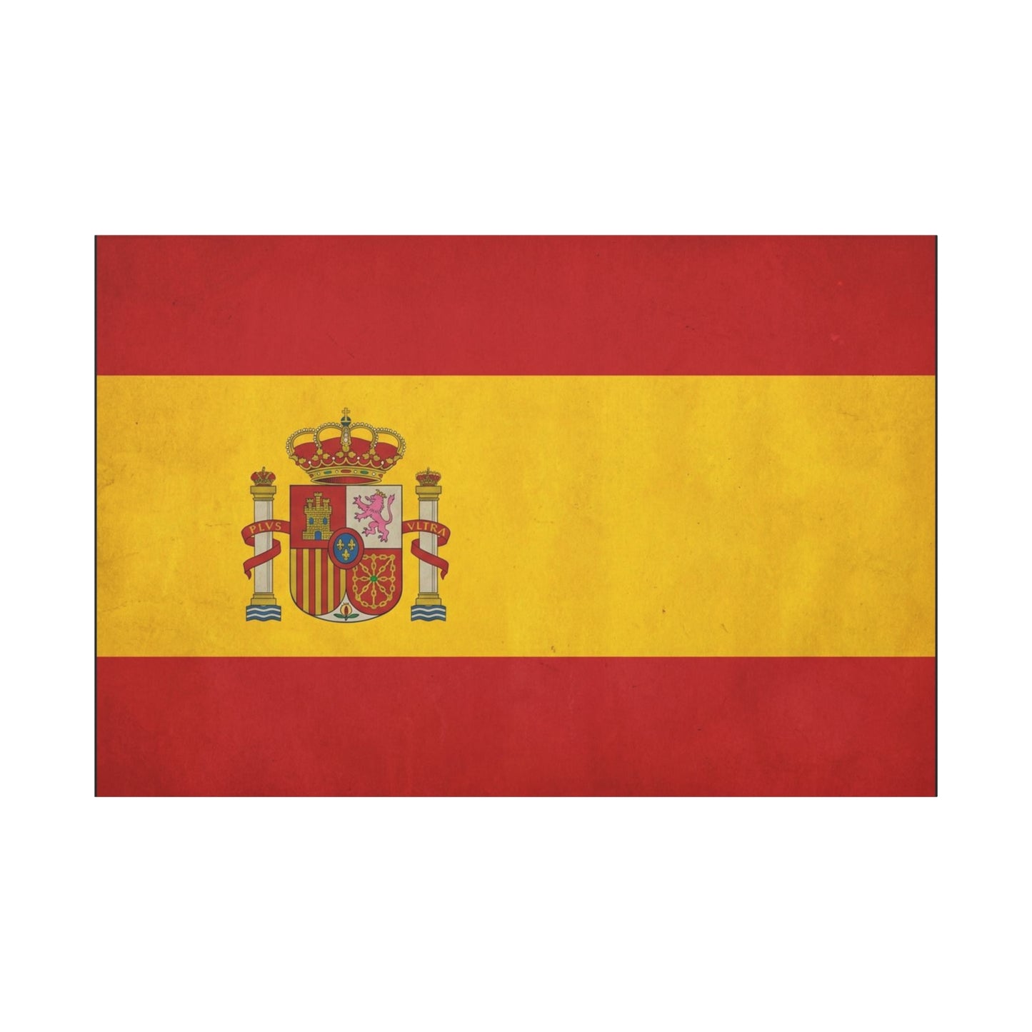 Spain Flag Canvas Wall Art - Spanish Coat Of Arms Print, Vintage Patriotic Decor - Textured Cotton Look, Traditional Style - Living Room Home Decoration - Living Room Wall Decor - Ready to Hang