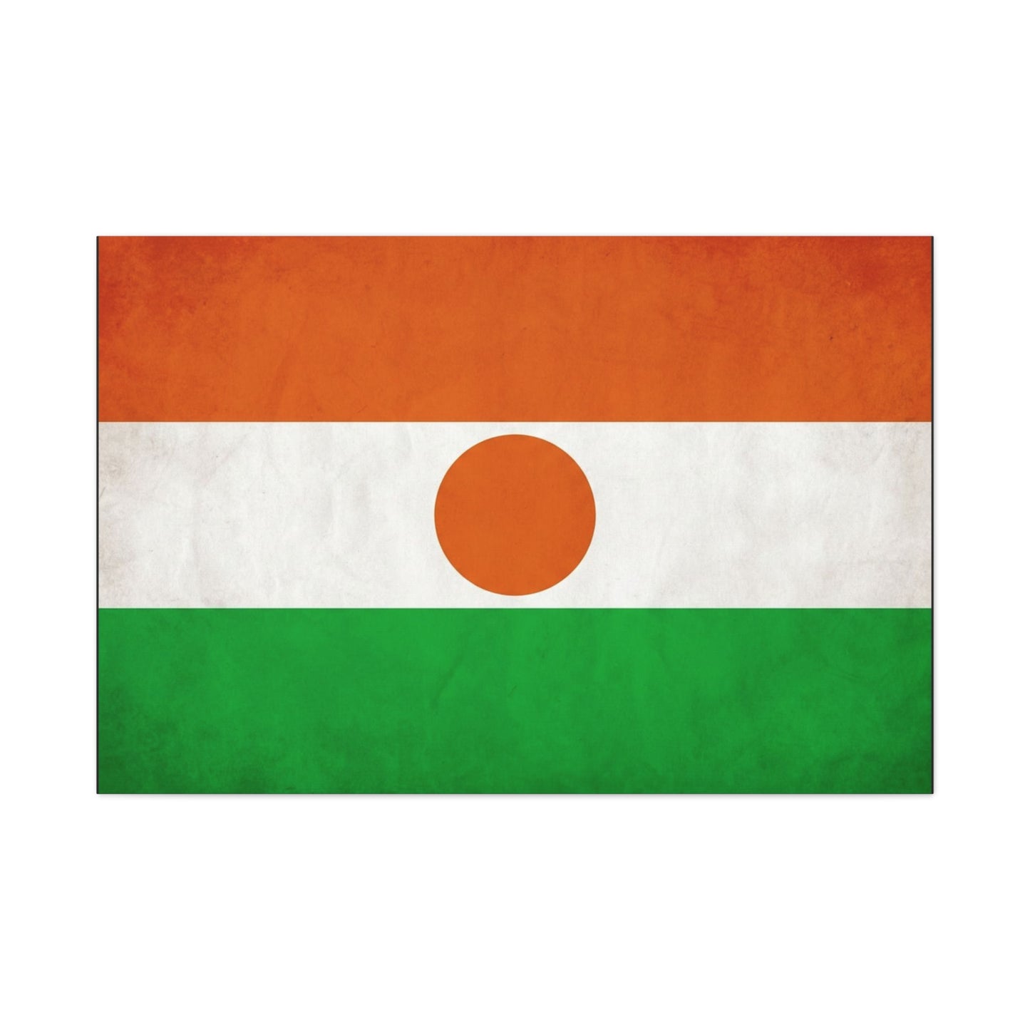 Niger Flag Canvas Wall Art - Orange White Green Tricolor With Central Sun Disc - Minimalist Patriotic Print - Living Room Wall Decor