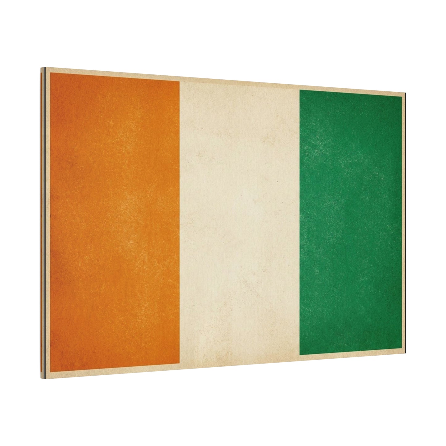 Irish Flag Canvas Wall Art - Vintage Tricolor Ireland Print, Green White Orange Decor - Minimalist Patriotic Artwork - Living Room Wall Decor, Bedroom Home Decoration - Bedroom Home Decoration