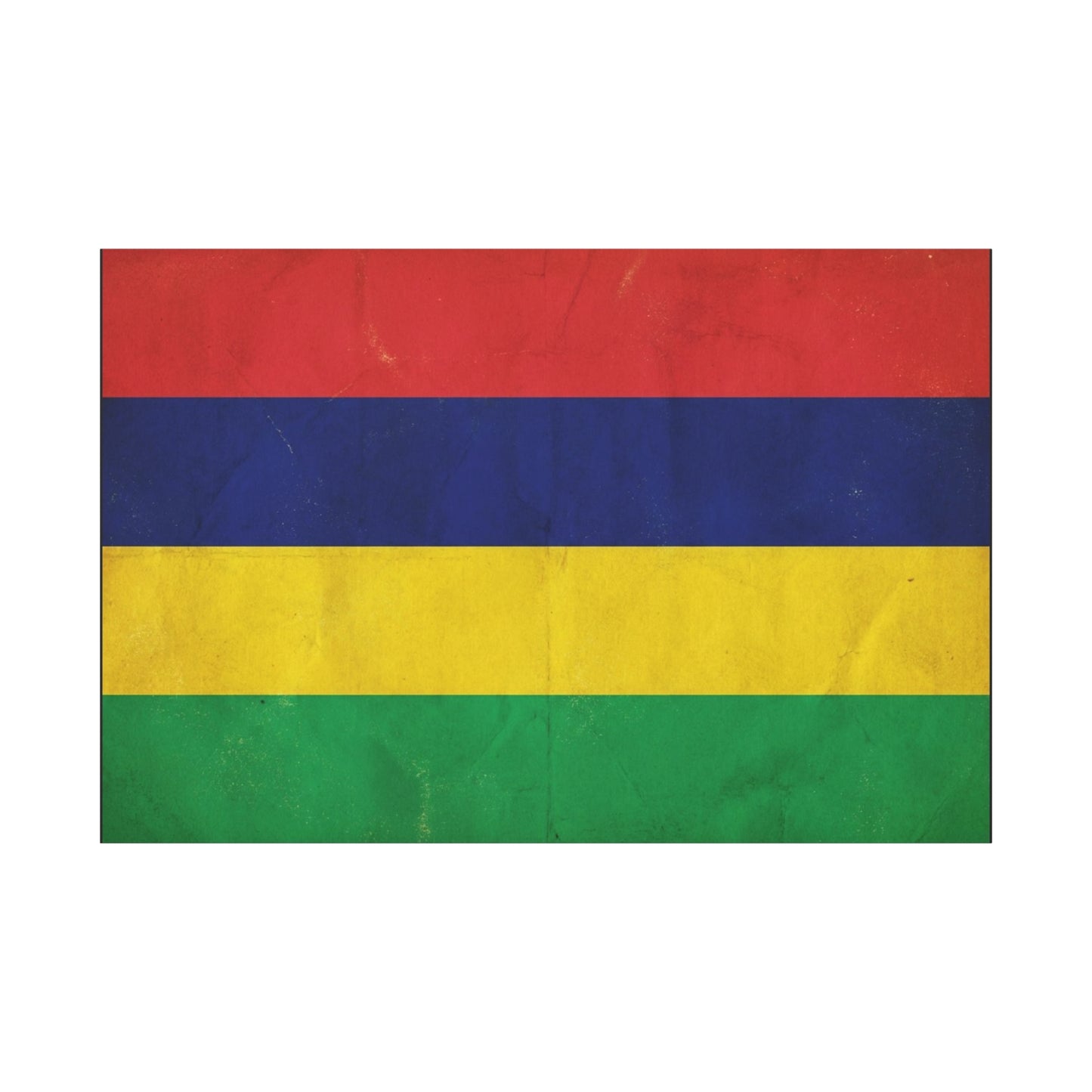 Mauritius Flag Canvas Wall Art - Vintage Country Pride Decor, Colorful Tricolor Banner Print - Traditional Style, Living Room Wall Decor, Bedroom Home Decoration - Ready to Hang - Ready to Hang