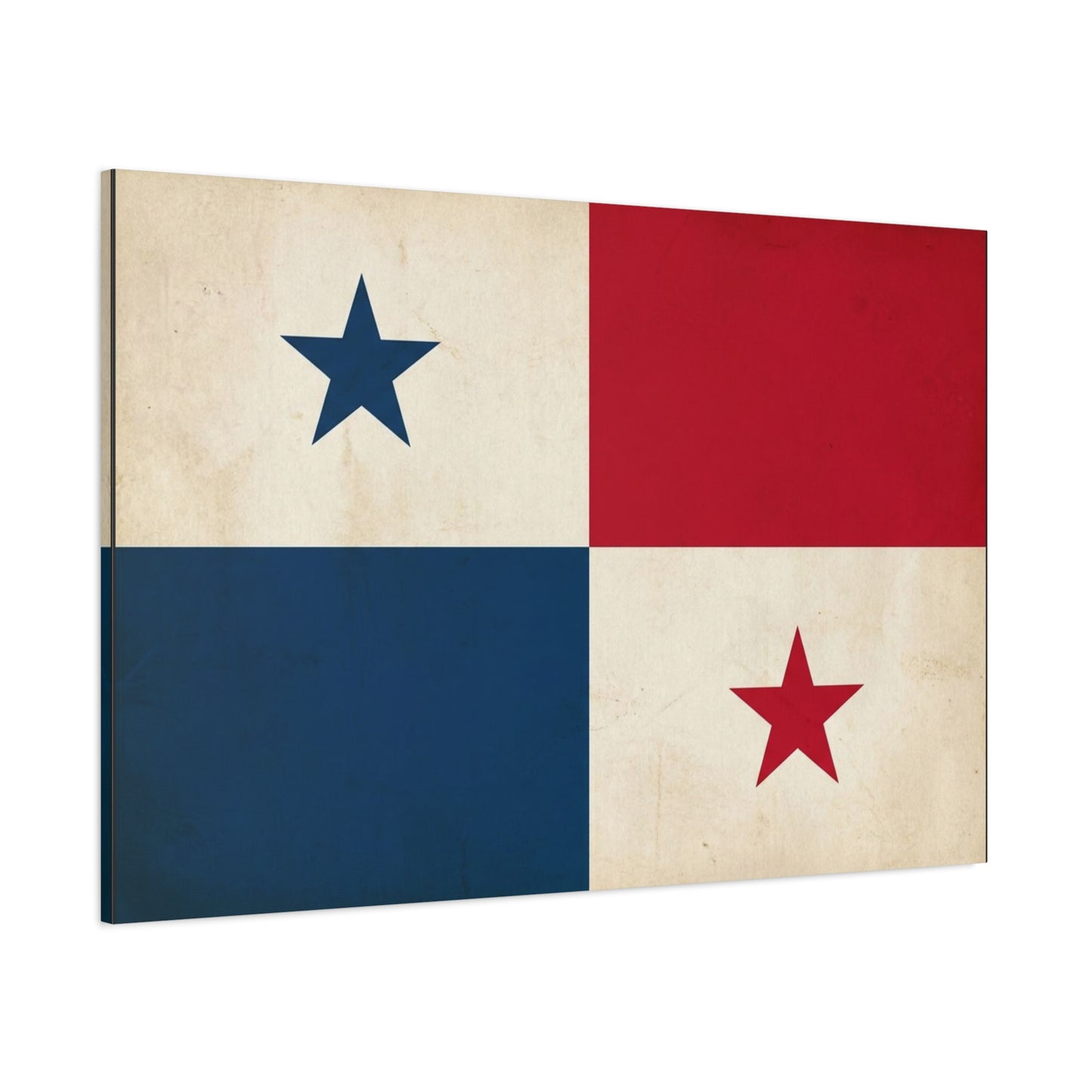 Panama Flag Canvas Wall Art - Vintage Republic Banner Print, Patriotic Red White Blue Star Design - Traditional Style Wall Decor - Living Room Home Decoration, Office Accent - Bedroom Home Decoration