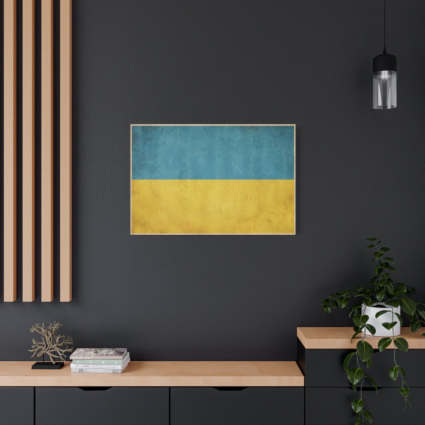 Ukraine Flag Canvas Wall Art - Blue And Yellow Distressed Country Print - Vintage Patriotic Decor, Matte Canvas Print - Living Room Wall Decor, Office Art - Bedroom Home Decoration - Ready to Hang