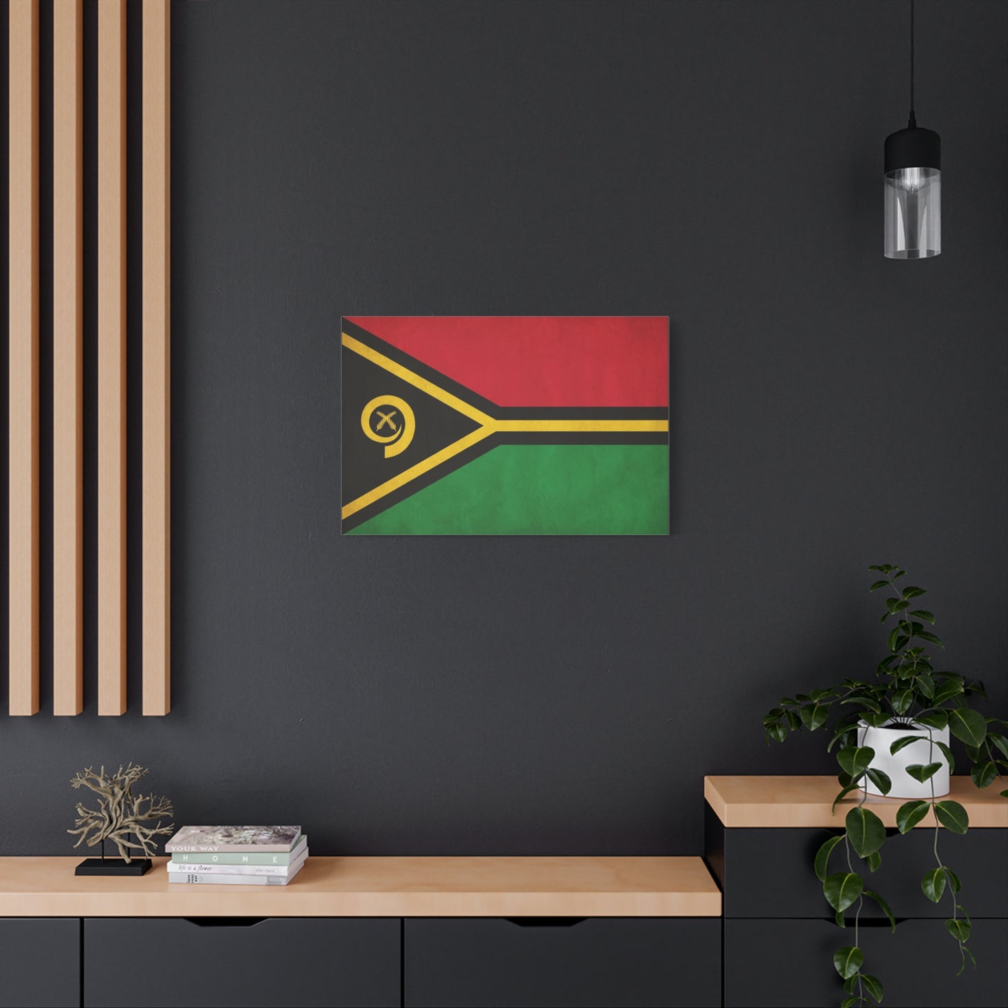 Vanuatu Flag Canvas Wall Art - Red Black Green Yellow National Pride Print - Vintage Country Decor, Heritage Artwork, Living Room Wall Decor, Office Accent - Bedroom Home Decoration - Ready to Hang