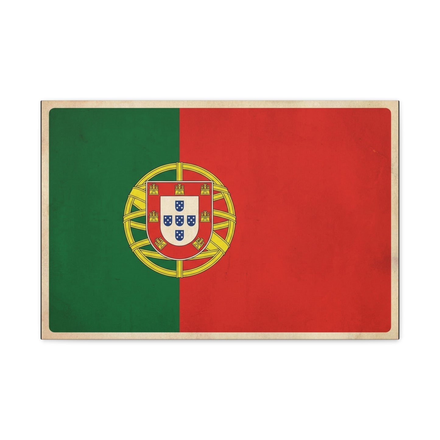 Portugal Flag Canvas Wall Art - Vintage Portuguese Flag Print, Heritage Decor - Matte Cotton Artwork - Traditional Style, Living Room Decoration - Living Room Wall Decor - Bedroom Home Decoration