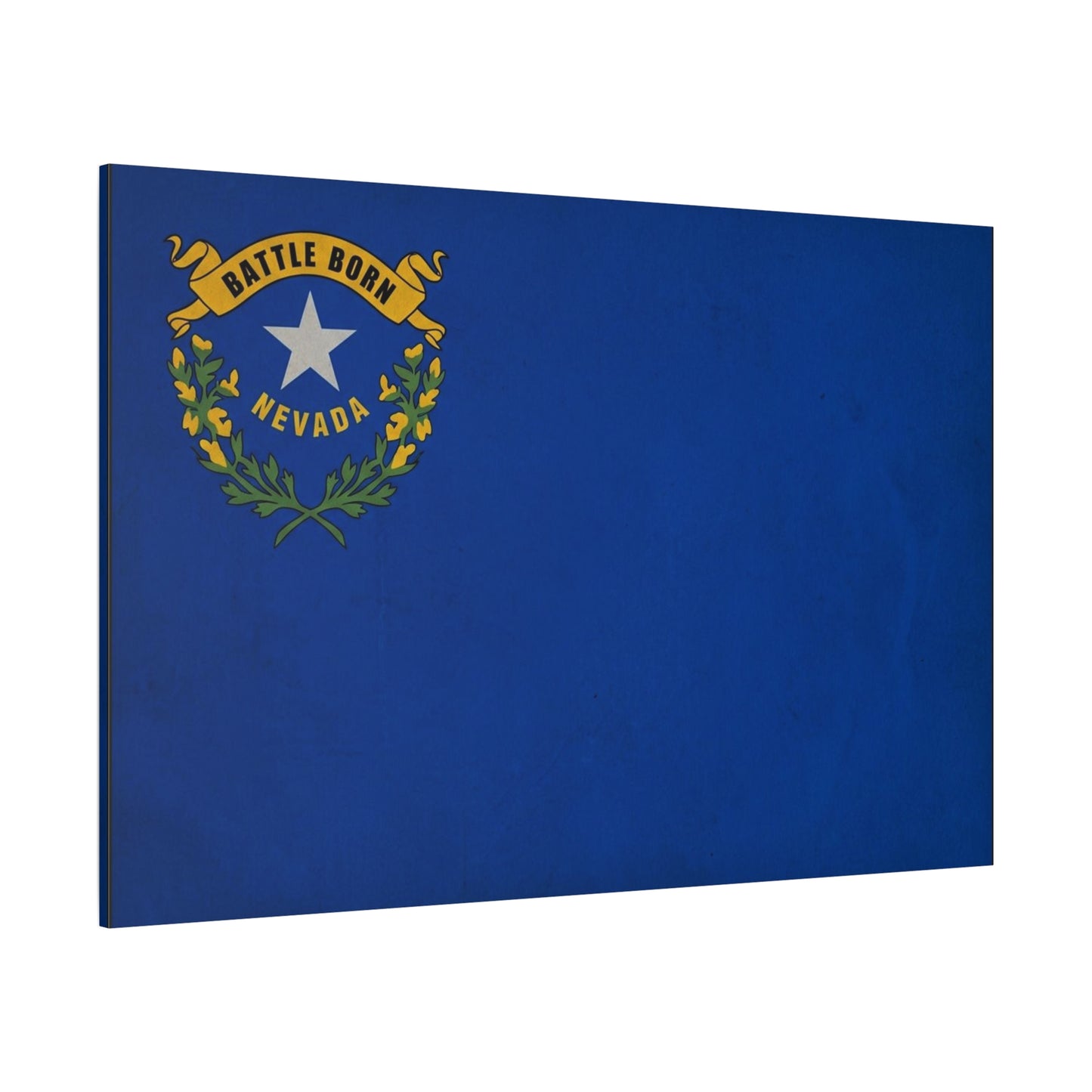 "Battle Born Nevada" Nevada State Flag Canvas Wall Art - Blue Silver Star Sagebrush Emblem Print - Vintage Patriotic Style - Living Room Decor, Office Wall Hanging - Ready to Hang - Ready to Hang
