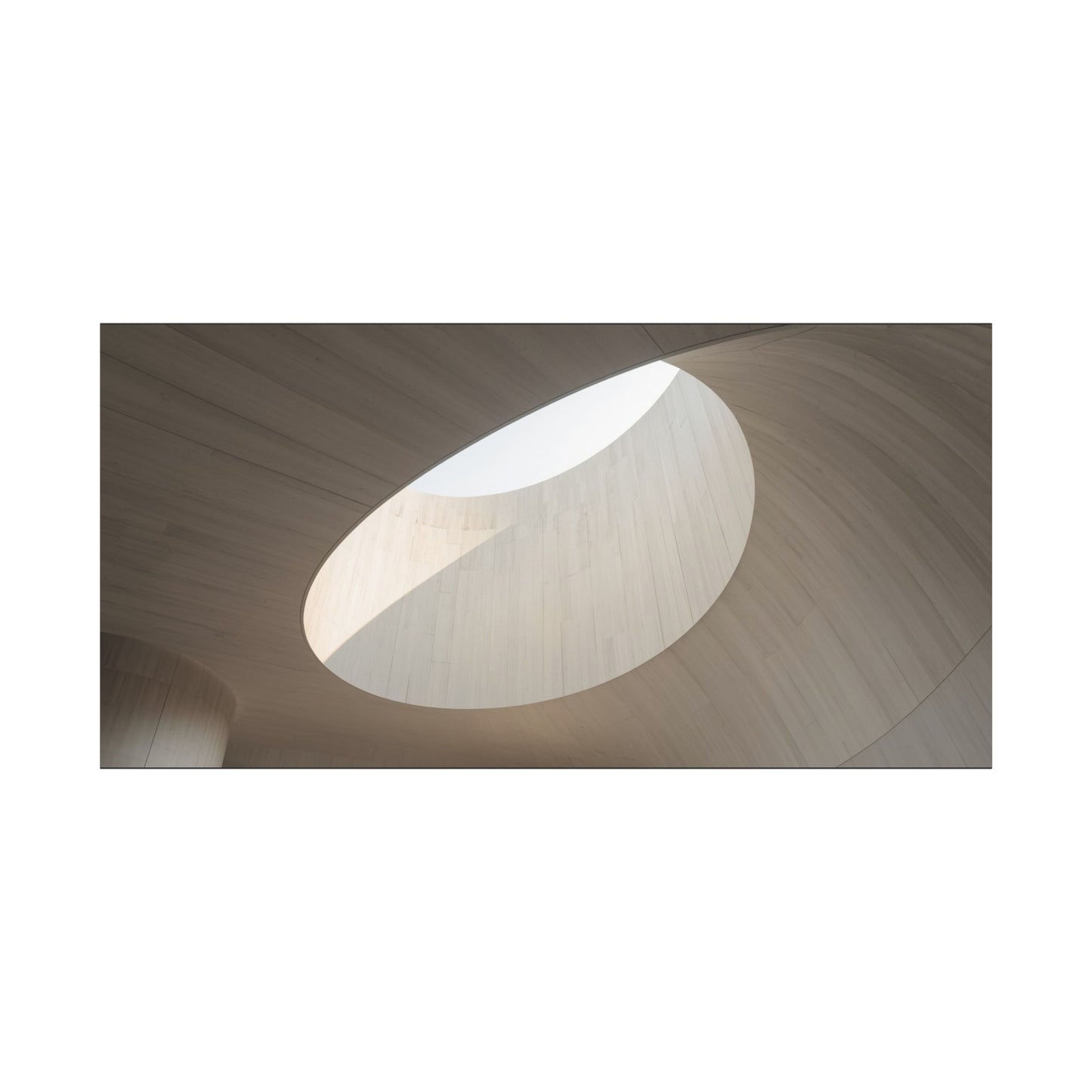 Minimalist Skylight Architecture Canvas Wall Art - Curved Ceiling Oculus Art Print - Neutral Matte Canvas Print - Contemporary Living Room Wall Decor, Bedroom Home Decoration - Modern Farmhouse Style
