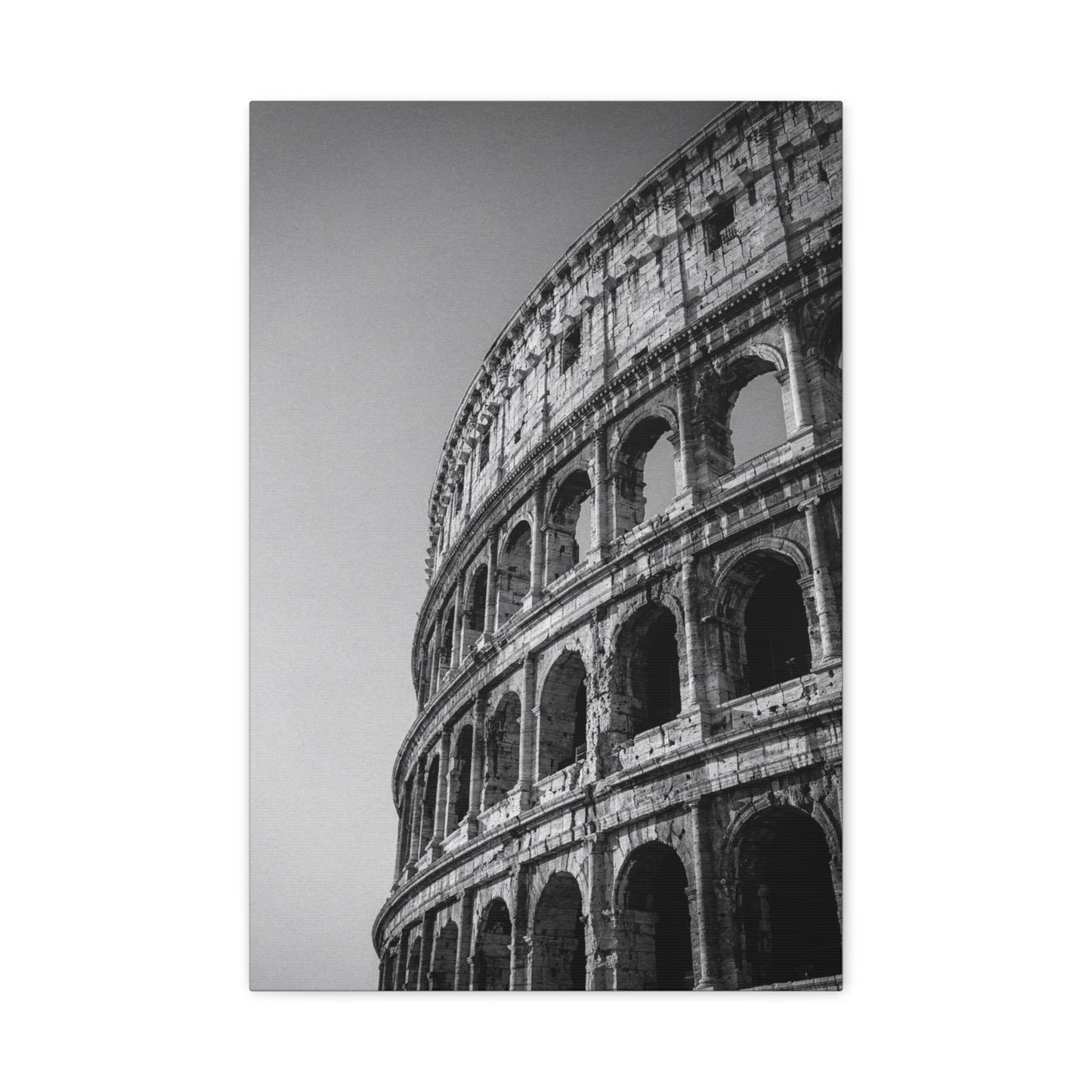 Rome Colosseum Canvas Wall Art - Black And White Architectural Art Print - Vintage Monochrome Cityscape Decor - Contemporary Living Room Wall Decor, Office Art Accent - Bedroom Home Decoration