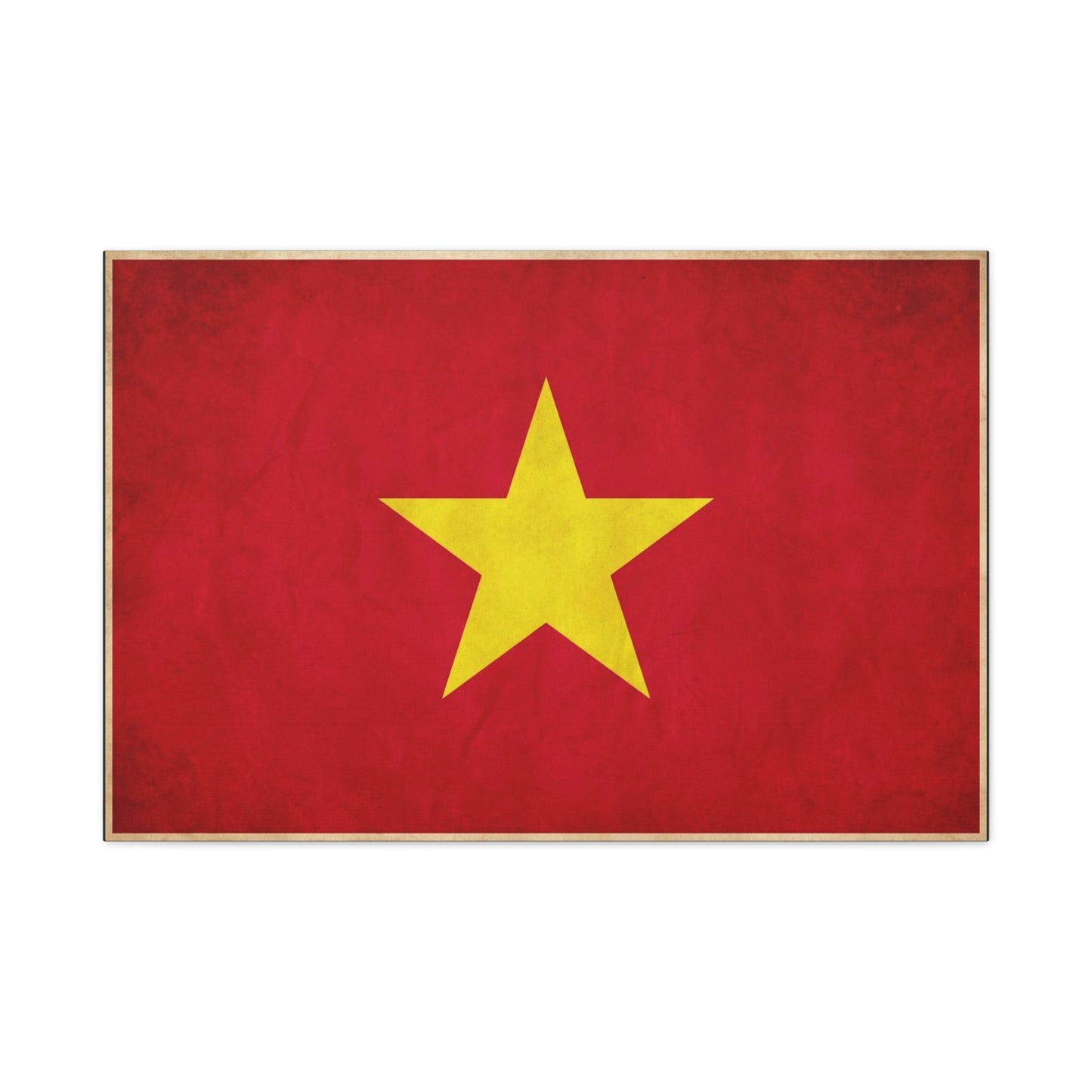 Vietnam Flag Canvas Wall Art - Red Field With Yellow Star Country Pride Decor - Vintage Style Cotton Print - Living Room Wall Decor, Bedroom Home Decoration, Office Art - Bedroom Home Decoration