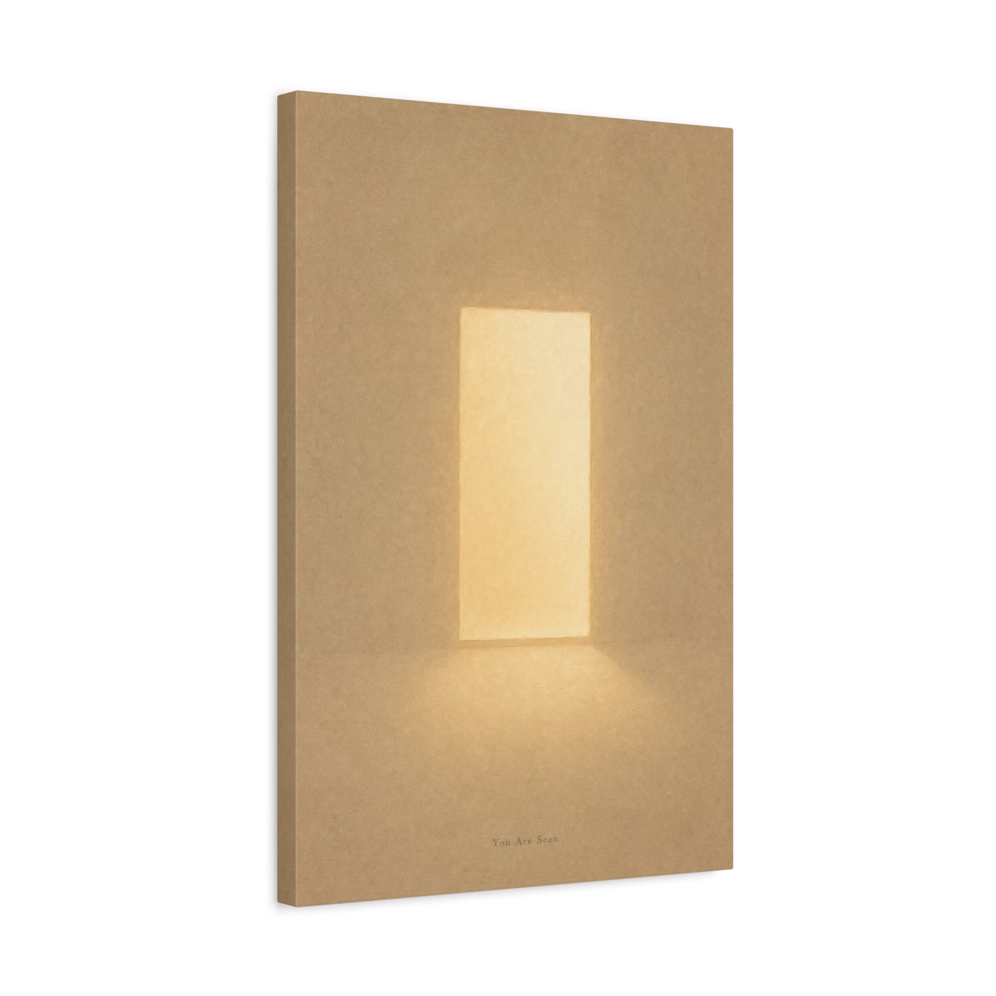 "You Are Seen" Minimalist Canvas Wall Art - Abstract Light Doorway Print, Neutral Beige Modern Home Decor - Contemporary Bedroom Wall Decor, Meditation Space Accent - Ready to Hang - Ready to Hang