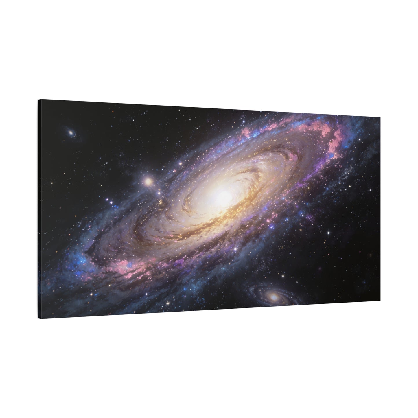 Spiral Galaxy Canvas Wall Art - Cosmic Space Print, Luminous Nebula Stars - Matte Cotton Canvas - Contemporary Celestial Style - Living Room Wall Decor, Office Art Accent - Bedroom Home Decoration