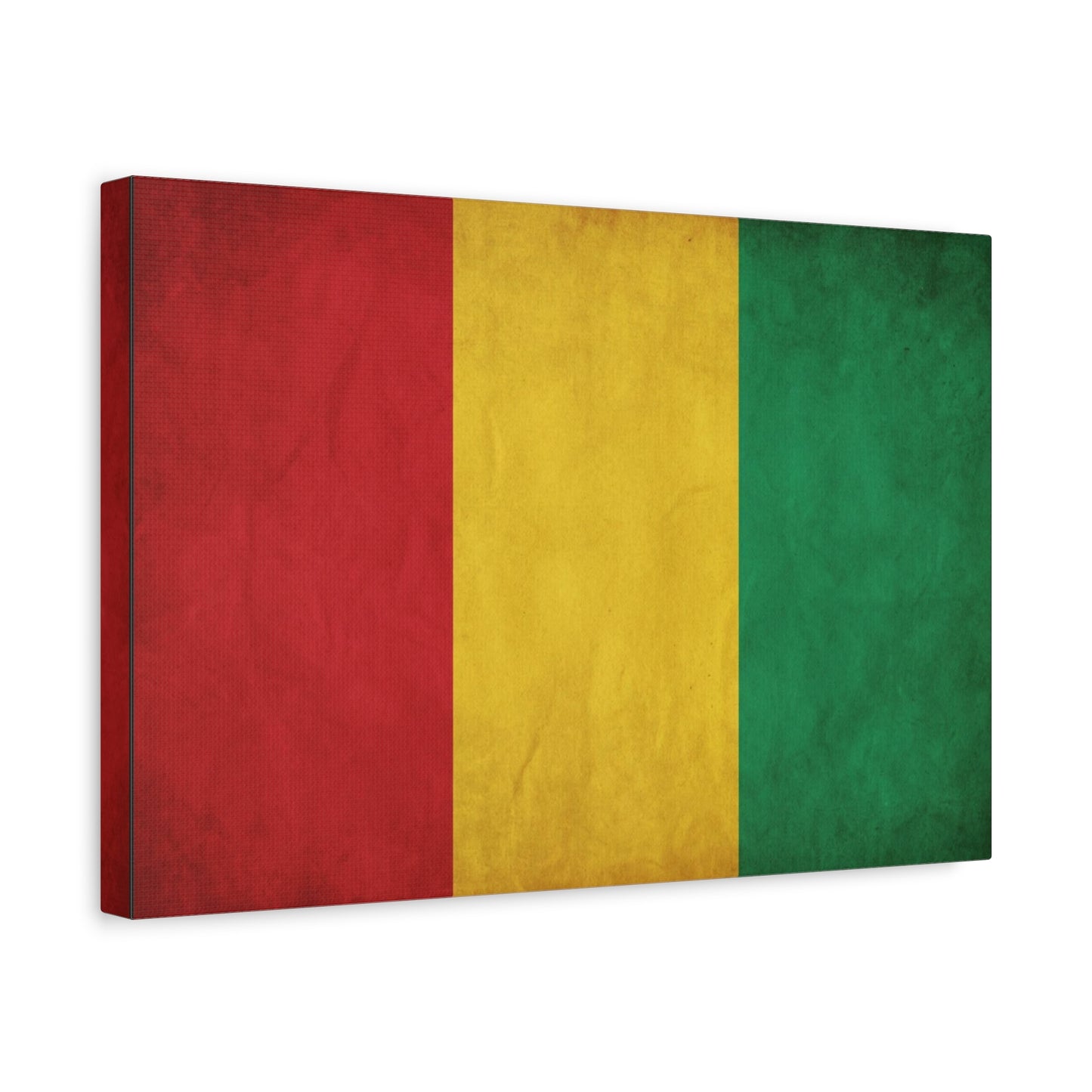 Guinea Flag Canvas Wall Art - Red Yellow Green Tricolor National Print - Vintage Textured Cotton Look - Pan African Style - Living Room Wall Decor - Bedroom Home Decoration - Bedroom Home Decoration