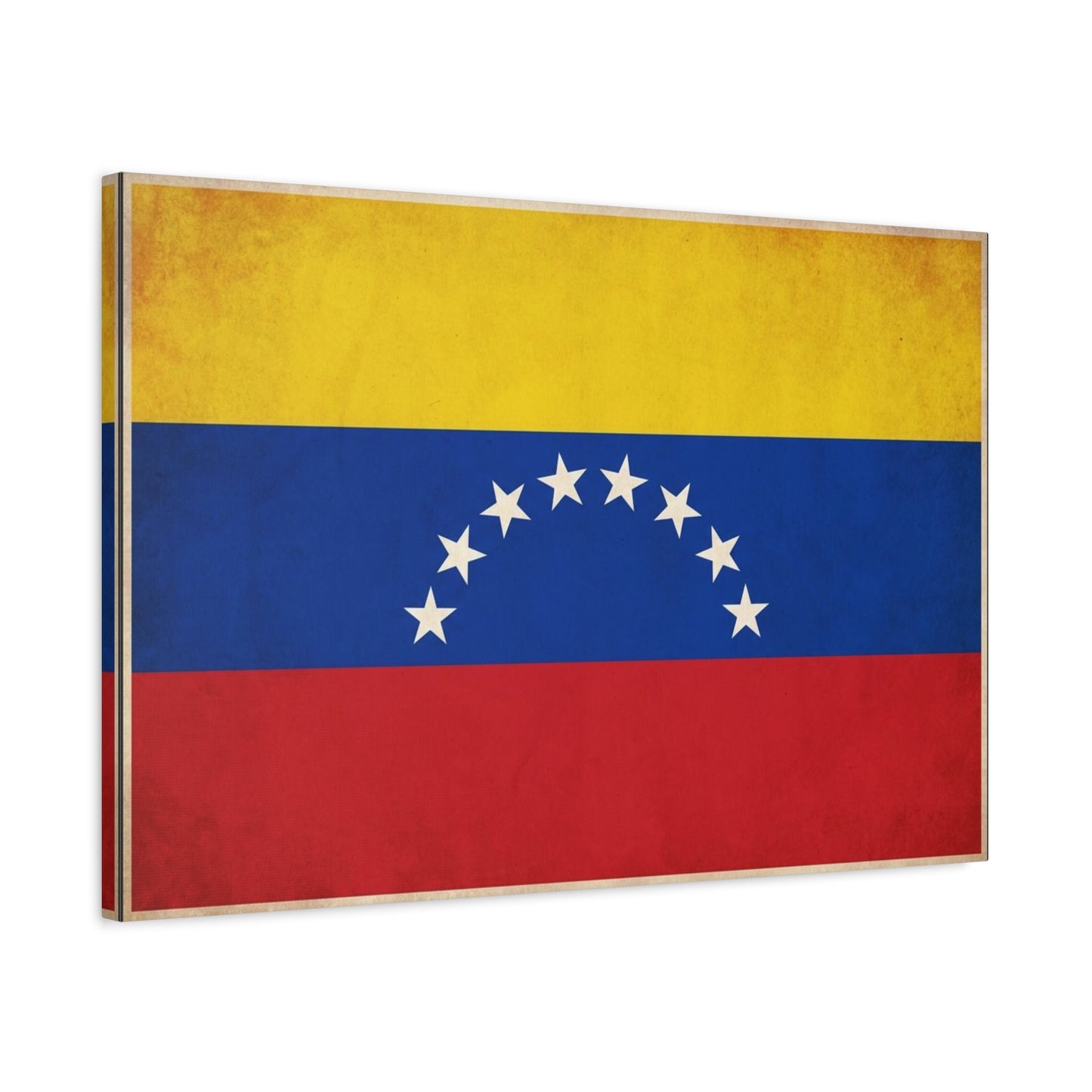 Venezuela Flag Canvas Wall Art - Vintage Venezuelan Pride Decor, Patriotic Country Banner Print - Textured Tricolor Design - Living Room Wall Decor, Office Art - Bedroom Home Decoration