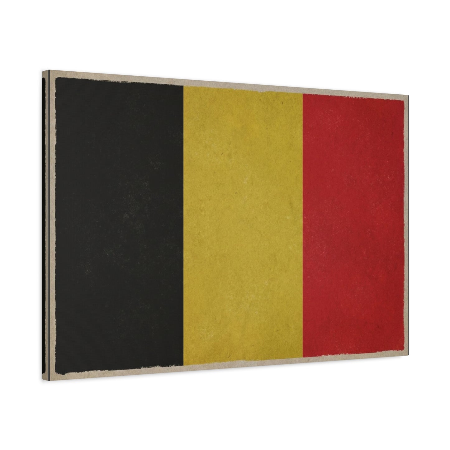 Belgium Flag Canvas Wall Art - Vintage Belgian Flag Print, Black Yellow Red Wall Decor - Rustic Patriotic Artwork - Living Room Home Decoration - Bedroom Home Decoration - Modern Farmhouse Style